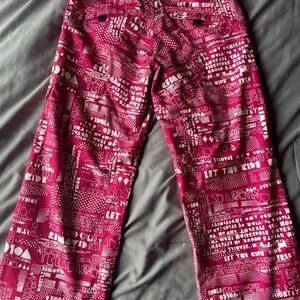 Volcom red Graphic Womens snowboarding pants.